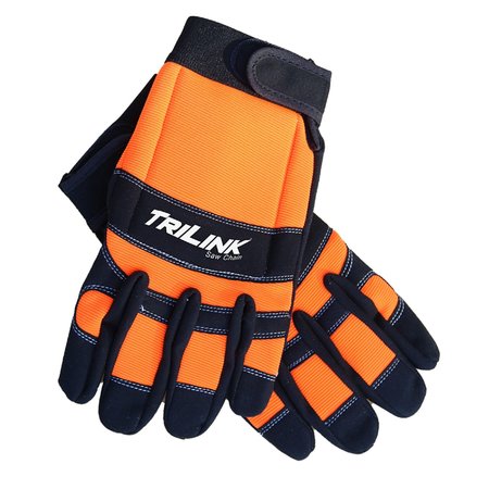 TRILINK Gloves Nylon with PVC grip, Large Size For Industrial Tractors; GV001TL2